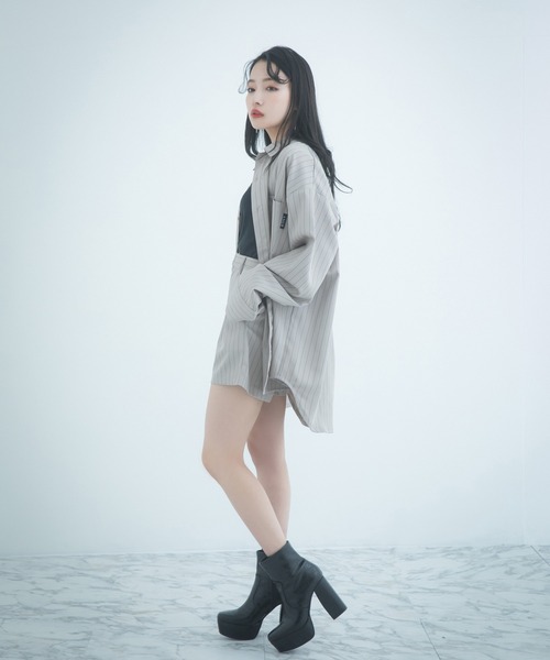 ANDGEEBEE(アンジービー)の「ストライプショーパン(その他パンツ・レディース・ベージュ/ブラック・MEDIUM)」の5枚目の写真