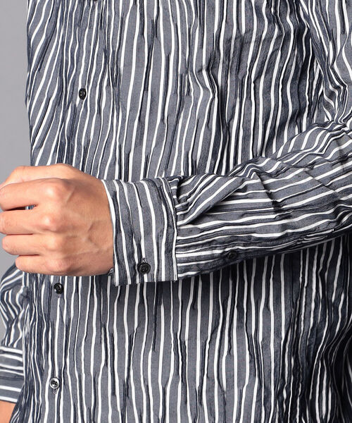 Stutostein Nolley's（シュテットシュタインノーリーズ）の「スキッパーバンドカラーシャツ（シャツ/ブラウス・メンズ・グレイッシュベージュ/ネイビー・S/L/M）」の7枚目の写真