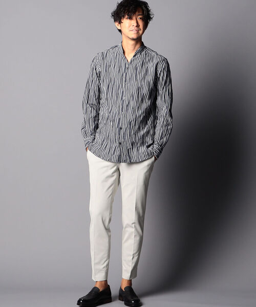 Stutostein Nolley's（シュテットシュタインノーリーズ）の「スキッパーバンドカラーシャツ（シャツ/ブラウス・メンズ・グレイッシュベージュ/ネイビー・S/L/M）」の12枚目の写真