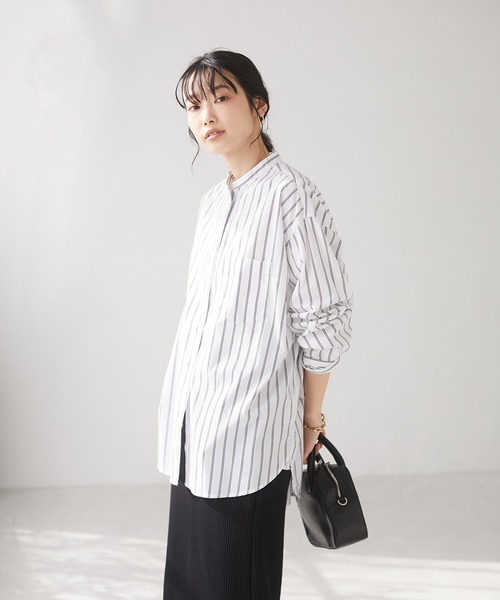 CRAFT STANDARD BOUTIQUE(クラフトスタンダードブティック)の「バンドカラーシャツ ◇(シャツ/ブラウス・レディース・オフホワイト/ネイビー/ブルー系その他4/ブルー系その他6/ベージュ系その他2/モカ/グレー系その他・MEDIUM/LARGE)」の21枚目の写真