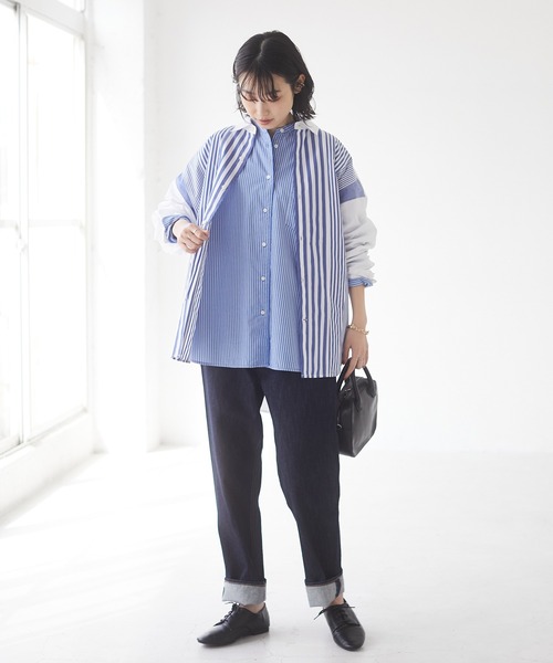 CRAFT STANDARD BOUTIQUE(クラフトスタンダードブティック)の「バンドカラーシャツ ◇(シャツ/ブラウス・レディース・オフホワイト/ネイビー/ブルー系その他4/ブルー系その他6/ベージュ系その他2/モカ/グレー系その他・MEDIUM/LARGE)」の22枚目の写真