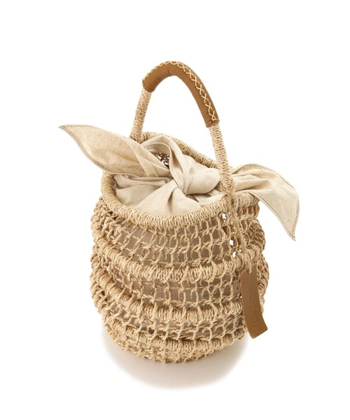 human woman（ヒューマンウーマン）の「◆BAGMATI カゴバッグ（かごバッグ・レディース・ベージュ・ﾌﾘ-）」の2枚目の写真