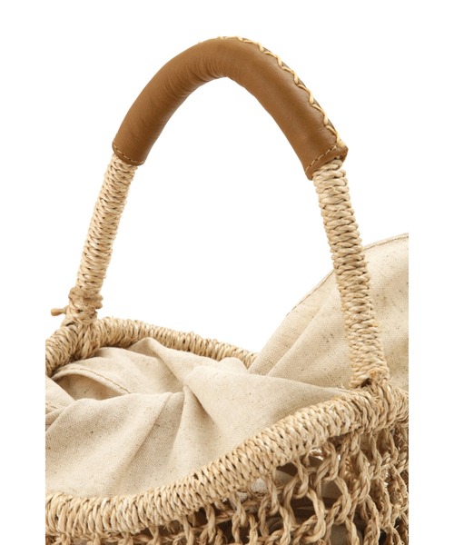 human woman（ヒューマンウーマン）の「◆BAGMATI カゴバッグ（かごバッグ・レディース・ベージュ・ﾌﾘ-）」の5枚目の写真