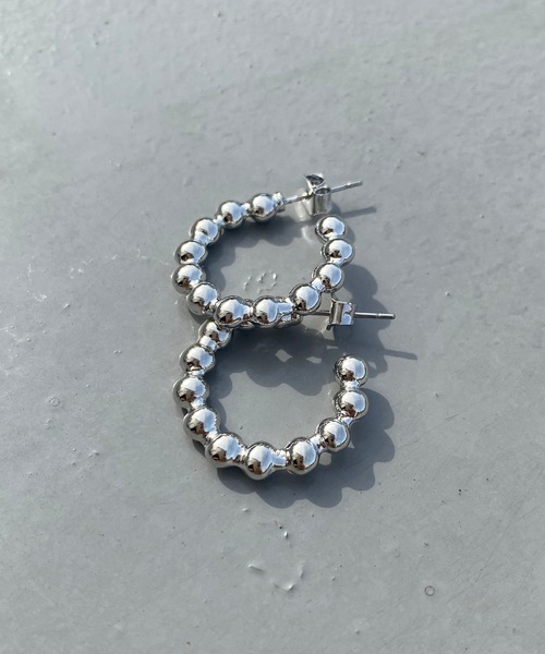 natural couture（ナチュラルクチュール）の「つぶつぶフープピアス（ピアス（両耳用）・レディース・シルバー/ゴールド・FREE）」の7枚目の写真