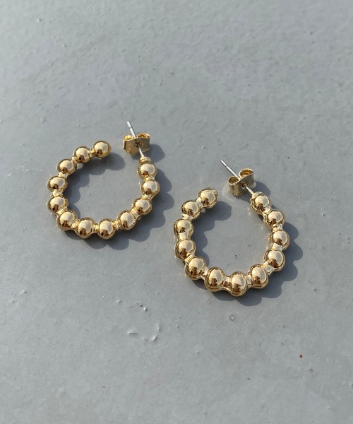 natural couture（ナチュラルクチュール）の「つぶつぶフープピアス（ピアス（両耳用）・レディース・シルバー/ゴールド・FREE）」の5枚目の写真