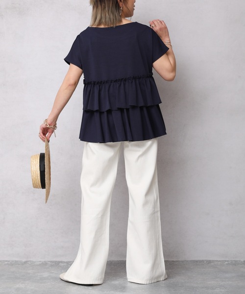 ap retro(アプレトロ)の「バック2段フリルTEE【ZOZO限定アイテム】(Tシャツ/カットソー・レディース・ホワイト/ブラック/ベージュ/ネイビー・FREE)」の21枚目の写真