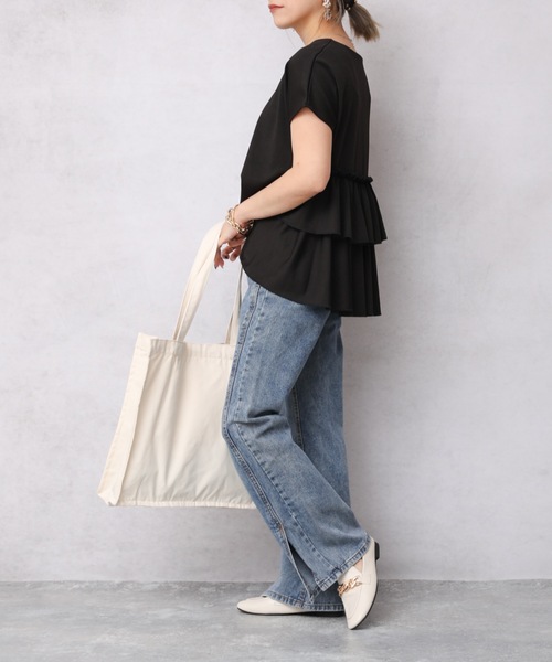 ap retro(アプレトロ)の「バック2段フリルTEE【ZOZO限定アイテム】(Tシャツ/カットソー・レディース・ホワイト/ブラック/ベージュ/ネイビー・FREE)」の17枚目の写真