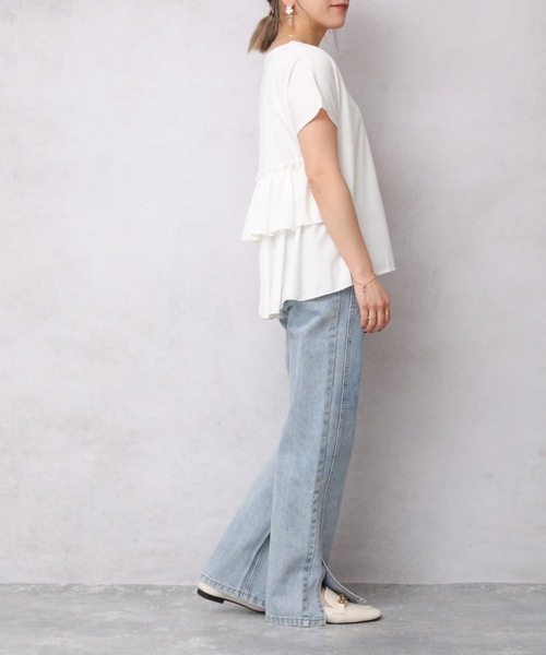 ap retro(アプレトロ)の「バック2段フリルTEE【ZOZO限定アイテム】(Tシャツ/カットソー・レディース・ホワイト/ブラック/ベージュ/ネイビー・FREE)」の15枚目の写真