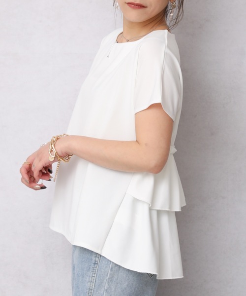 ap retro(アプレトロ)の「バック2段フリルTEE【ZOZO限定アイテム】(Tシャツ/カットソー・レディース・ホワイト/ブラック/ベージュ/ネイビー・FREE)」の14枚目の写真