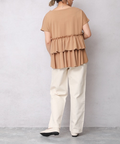 ap retro(アプレトロ)の「バック2段フリルTEE【ZOZO限定アイテム】(Tシャツ/カットソー・レディース・ホワイト/ブラック/ベージュ/ネイビー・FREE)」の19枚目の写真