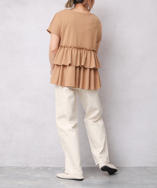 ap retro(アプレトロ)の「バック2段フリルTEE【ZOZO限定アイテム】(Tシャツ/カットソー・レディース・ホワイト/ブラック/ベージュ/ネイビー・FREE)」の10枚目の写真