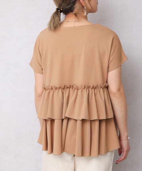 ap retro(アプレトロ)の「バック2段フリルTEE【ZOZO限定アイテム】(Tシャツ/カットソー・レディース・ホワイト/ブラック/ベージュ/ネイビー・FREE)」の9枚目の写真