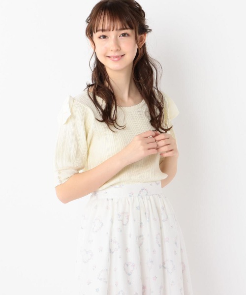 LODISPOTTO（ロディスポット）の「Favorite color ショルダーリボンニット（ニット/セーター・レディース・ホワイト/ブラック/ピンク/レッド/イエロー/ライトグリーン/ブルー/ラベンダー・MEDIUM）」の6枚目の写真