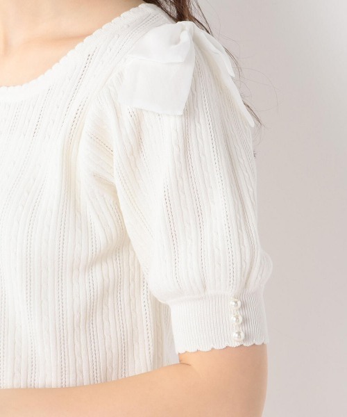 LODISPOTTO（ロディスポット）の「Favorite color ショルダーリボンニット（ニット/セーター・レディース・ホワイト/ブラック/ピンク/レッド/イエロー/ライトグリーン/ブルー/ラベンダー・MEDIUM）」の12枚目の写真