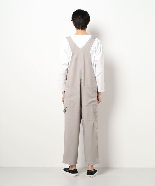 Burner（バーナー）の「【BURNER SELECT】ストライプオーバーオール(アニバーサルデザイン)（サロペット/オーバーオール・メンズ・ブラック/ブラウン/グレー・L/M/XL）」の5枚目の写真