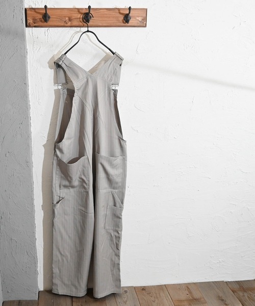 Burner（バーナー）の「【BURNER SELECT】ストライプオーバーオール(アニバーサルデザイン)（サロペット/オーバーオール・メンズ・ブラック/ブラウン/グレー・L/M/XL）」の9枚目の写真