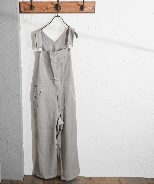 Burner（バーナー）の「【BURNER SELECT】ストライプオーバーオール(アニバーサルデザイン)（サロペット/オーバーオール・メンズ・ブラック/ブラウン/グレー・L/M/XL）」の7枚目の写真