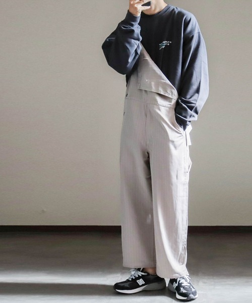 Burner（バーナー）の「【BURNER SELECT】ストライプオーバーオール(アニバーサルデザイン)（サロペット/オーバーオール・メンズ・ブラック/ブラウン/グレー・L/M/XL）」の14枚目の写真