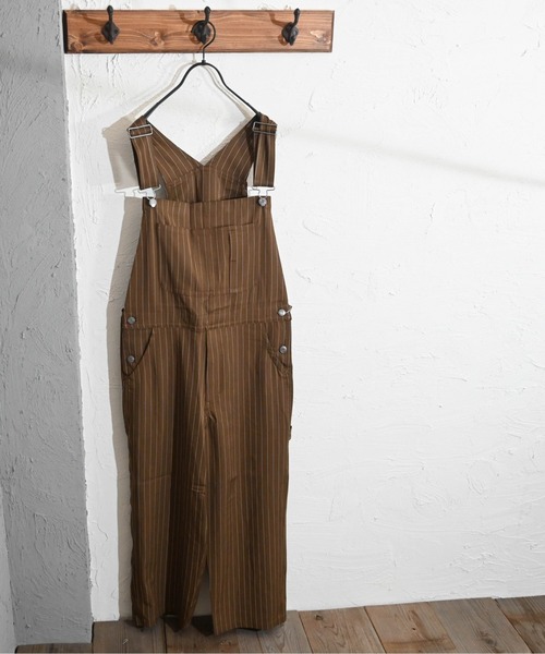 Burner（バーナー）の「【BURNER SELECT】ストライプオーバーオール(アニバーサルデザイン)（サロペット/オーバーオール・メンズ・ブラック/ブラウン/グレー・L/M/XL）」の8枚目の写真