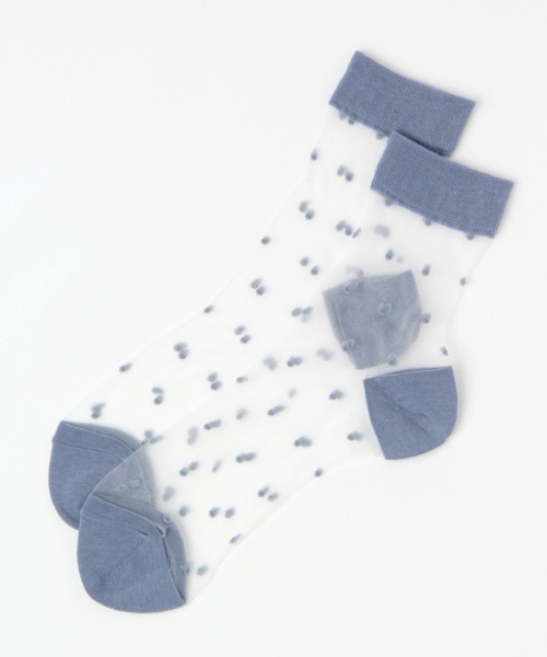 ALAND（エーランド）の「AngelSocks／シアーDOTソックス　2945816（ソックス/靴下・レディース・ブルー/アイボリー/パープル/スモーク/ブラック・FREE）」の4枚目の写真