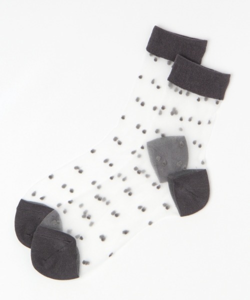 ALAND（エーランド）の「AngelSocks／シアーDOTソックス　2945816（ソックス/靴下・レディース・ブルー/アイボリー/パープル/スモーク/ブラック・FREE）」の5枚目の写真