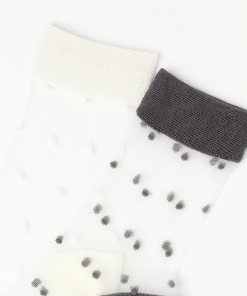 ALAND（エーランド）の「AngelSocks／シアーDOTソックス　2945816（ソックス/靴下・レディース・ブルー/アイボリー/パープル/スモーク/ブラック・FREE）」の10枚目の写真