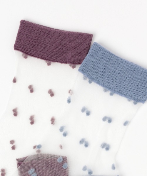 ALAND（エーランド）の「AngelSocks／シアーDOTソックス　2945816（ソックス/靴下・レディース・ブルー/アイボリー/パープル/スモーク/ブラック・FREE）」の11枚目の写真