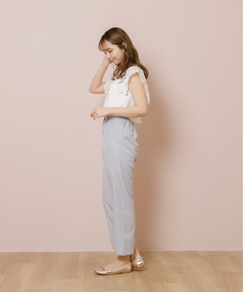 flower（フラワー）の「ギンガムテーパードパンツ（その他パンツ・レディース・ブラウン/グレー・FREE）」の12枚目の写真