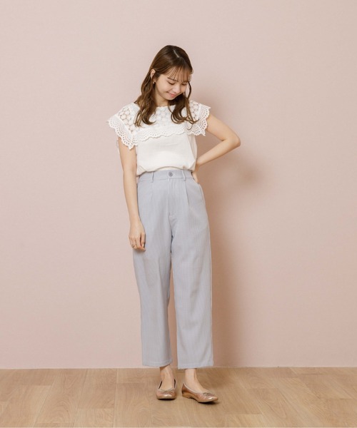 flower（フラワー）の「ギンガムテーパードパンツ（その他パンツ・レディース・ブラウン/グレー・FREE）」の10枚目の写真