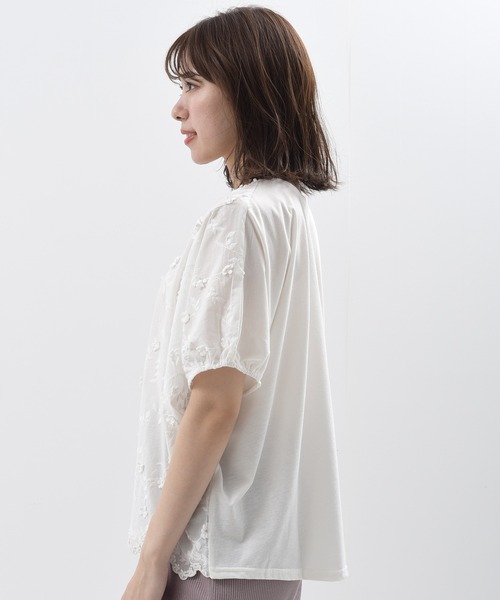 rps（アールピーエス）の「３Ｄ刺繍レースプルオーバー（シャツ/ブラウス・レディース・チャコールグレー/オフホワイト/ミント・M）」の13枚目の写真