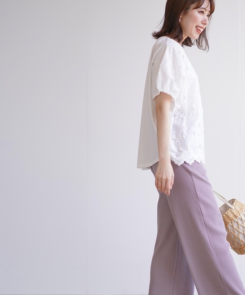 rps（アールピーエス）の「３Ｄ刺繍レースプルオーバー（シャツ/ブラウス・レディース・チャコールグレー/オフホワイト/ミント・M）」の21枚目の写真