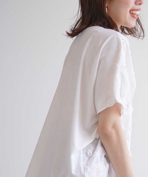 rps（アールピーエス）の「３Ｄ刺繍レースプルオーバー（シャツ/ブラウス・レディース・チャコールグレー/オフホワイト/ミント・M）」の7枚目の写真