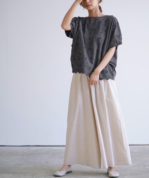 rps（アールピーエス）の「３Ｄ刺繍レースプルオーバー（シャツ/ブラウス・レディース・チャコールグレー/オフホワイト/ミント・M）」の14枚目の写真