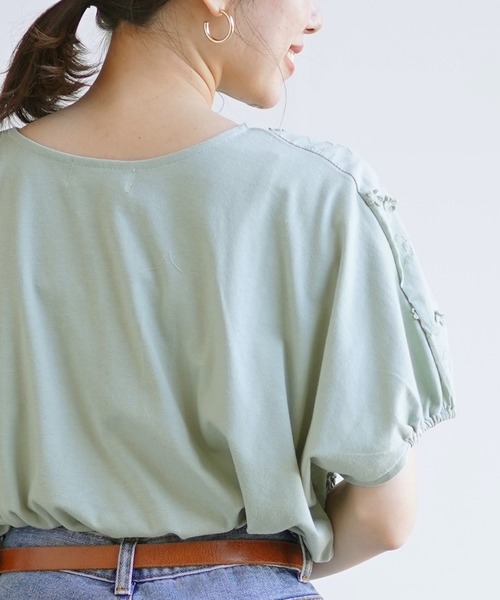 rps（アールピーエス）の「３Ｄ刺繍レースプルオーバー（シャツ/ブラウス・レディース・チャコールグレー/オフホワイト/ミント・M）」の20枚目の写真