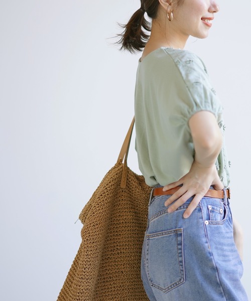 rps（アールピーエス）の「３Ｄ刺繍レースプルオーバー（シャツ/ブラウス・レディース・チャコールグレー/オフホワイト/ミント・M）」の6枚目の写真