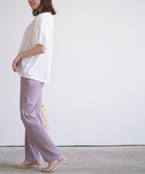 rps（アールピーエス）の「３Ｄ刺繍レースプルオーバー（シャツ/ブラウス・レディース・チャコールグレー/オフホワイト/ミント・M）」の18枚目の写真