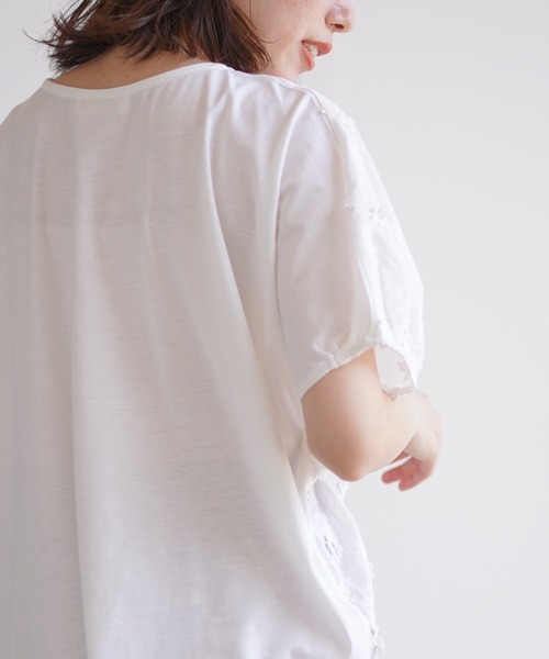 rps（アールピーエス）の「３Ｄ刺繍レースプルオーバー（シャツ/ブラウス・レディース・チャコールグレー/オフホワイト/ミント・M）」の10枚目の写真