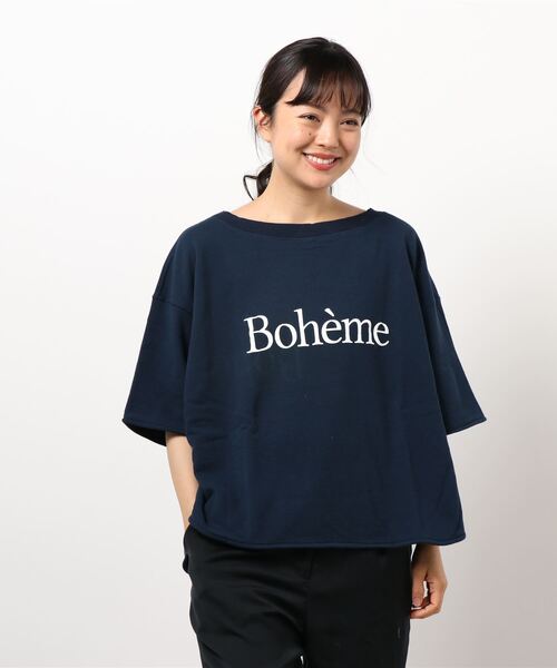 IENA（イエナ）の「Boheme ハーフスリーブ裏毛プルオーバー◆（Tシャツ/カットソー・レディース・ベージュ/ネイビー・FREE）」の12枚目の写真