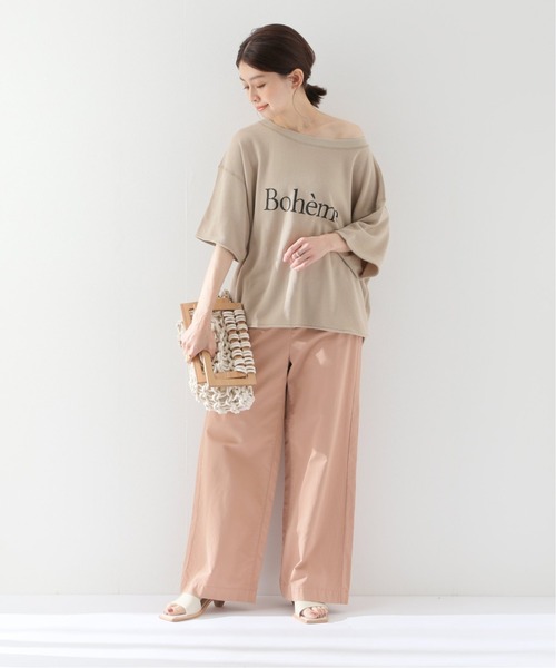 IENA（イエナ）の「Boheme ハーフスリーブ裏毛プルオーバー◆（Tシャツ/カットソー・レディース・ベージュ/ネイビー・FREE）」の4枚目の写真