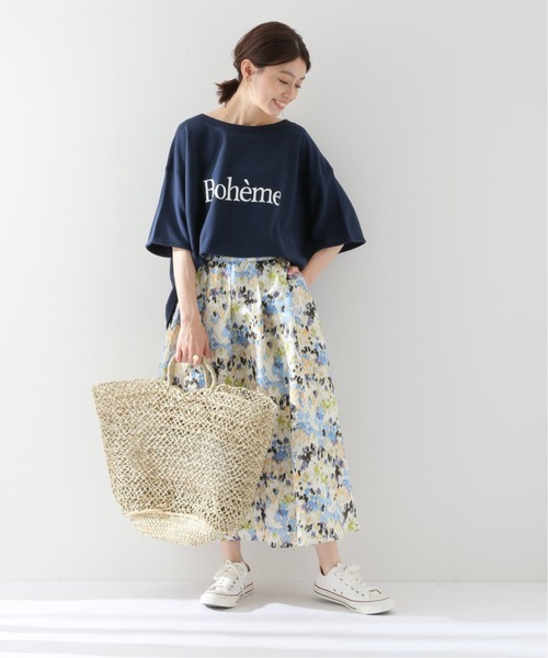 IENA（イエナ）の「Boheme ハーフスリーブ裏毛プルオーバー◆（Tシャツ/カットソー・レディース・ベージュ/ネイビー・FREE）」の7枚目の写真