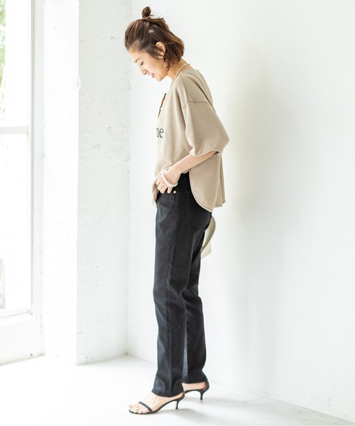 IENA（イエナ）の「Boheme ハーフスリーブ裏毛プルオーバー◆（Tシャツ/カットソー・レディース・ベージュ/ネイビー・FREE）」の13枚目の写真