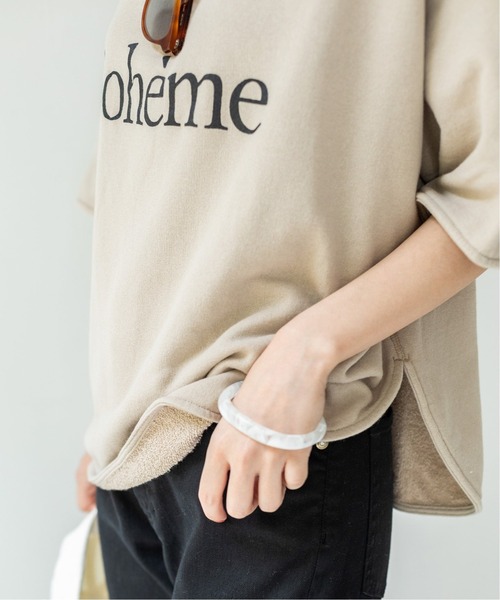 IENA（イエナ）の「Boheme ハーフスリーブ裏毛プルオーバー◆（Tシャツ/カットソー・レディース・ベージュ/ネイビー・FREE）」の14枚目の写真