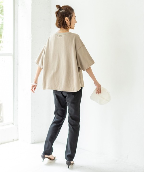 IENA（イエナ）の「Boheme ハーフスリーブ裏毛プルオーバー◆（Tシャツ/カットソー・レディース・ベージュ/ネイビー・FREE）」の16枚目の写真