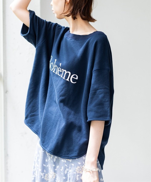 IENA（イエナ）の「Boheme ハーフスリーブ裏毛プルオーバー◆（Tシャツ/カットソー・レディース・ベージュ/ネイビー・FREE）」の17枚目の写真