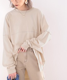 《JaVaジャバ コラボ》切替えビッグシルエット長袖Tee