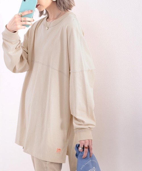 Java(ジャバ)の「《JaVaジャバ コラボ》切替えビッグシルエット長袖Tee(Tシャツ/カットソー・レディース・グレイッシュベージュ/チャコールグレー/ベージュ/ホワイト/ブラック・MEDIUM/LARGE/X-LARGE/SMALL)」の21枚目の写真