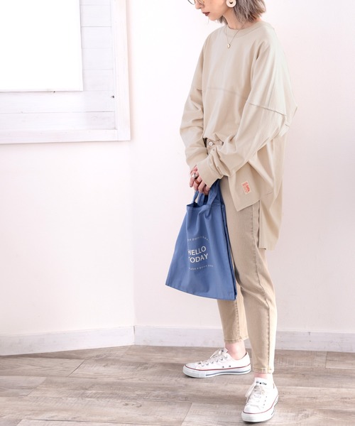 Java(ジャバ)の「《JaVaジャバ コラボ》切替えビッグシルエット長袖Tee(Tシャツ/カットソー・レディース・グレイッシュベージュ/チャコールグレー/ベージュ/ホワイト/ブラック・MEDIUM/LARGE/X-LARGE/SMALL)」の20枚目の写真