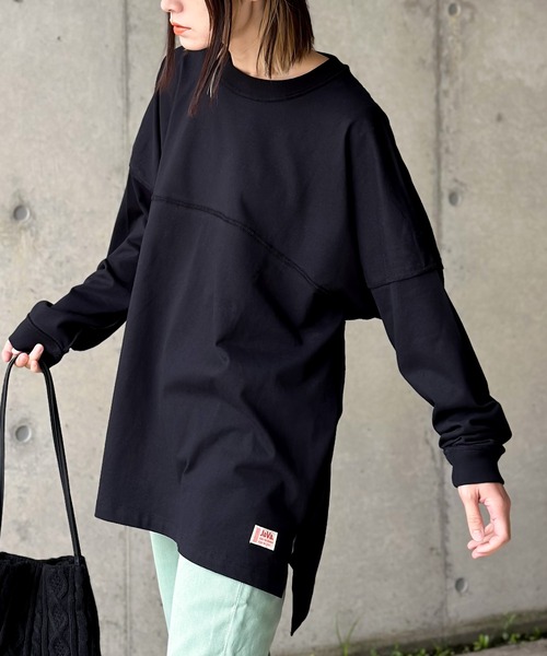 Java(ジャバ)の「《JaVaジャバ コラボ》切替えビッグシルエット長袖Tee(Tシャツ/カットソー・レディース・グレイッシュベージュ/チャコールグレー/ベージュ/ホワイト/ブラック・MEDIUM/LARGE/X-LARGE/SMALL)」の12枚目の写真