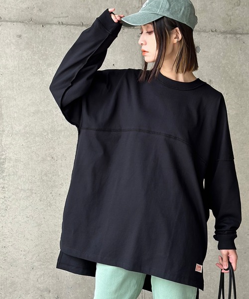 Java(ジャバ)の「《JaVaジャバ コラボ》切替えビッグシルエット長袖Tee(Tシャツ/カットソー・レディース・グレイッシュベージュ/チャコールグレー/ベージュ/ホワイト/ブラック・MEDIUM/LARGE/X-LARGE/SMALL)」の10枚目の写真