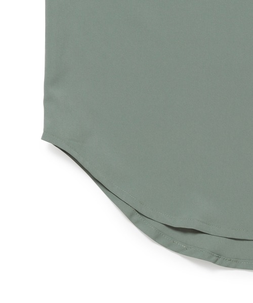 bonjour bonsoir（ボンジュール　ボンソワール）の「【bonjour bonsoir】バンドカラー半袖シャツ（シャツ/ブラウス・メンズ・ベージュ/サックスブルー/グリーン/スミクロ・M/L/XL）」の14枚目の写真